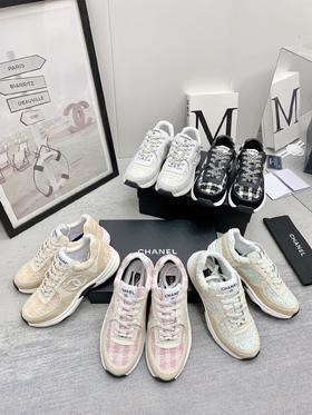 香奶奶 Tweed粗花呢 拼接 休闲 运动鞋