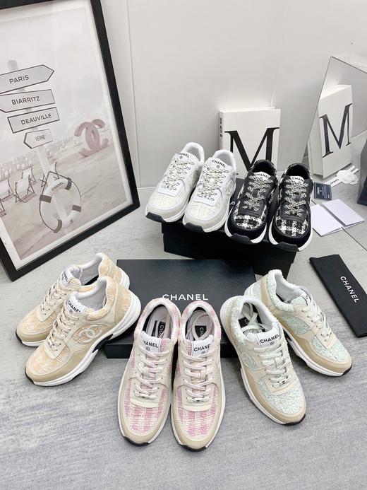 香奶奶 Tweed粗花呢 拼接 休闲 运动鞋 商品图0