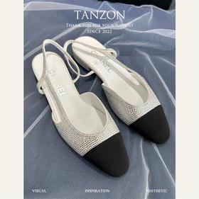 香奶奶 23S春夏水钻Slingback水钻凉鞋！