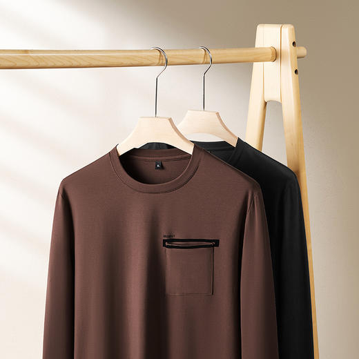 【新款DPF】大依优型大码长袖T恤圆领休闲加肥加大上衣男士胖子体恤打底 商品图2