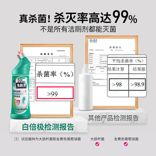 白倍极马桶解垢凝胶500G/瓶   无腐蚀、无刺激、yi菌率99% 、去污除垢 、持久挂壁 、温和配方 、洁净提亮 、淡淡清香 商品图2