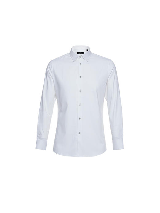 callisto白色粘纤混纺长袖衬衫 商品图0