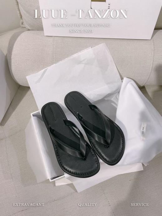 TR 23春夏新款小众极简真皮人字凉鞋拖鞋 商品图3