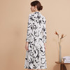 EITIE爱特爱秋款新品显瘦高腰舒适印花复古连衣裙7507216 商品缩略图4