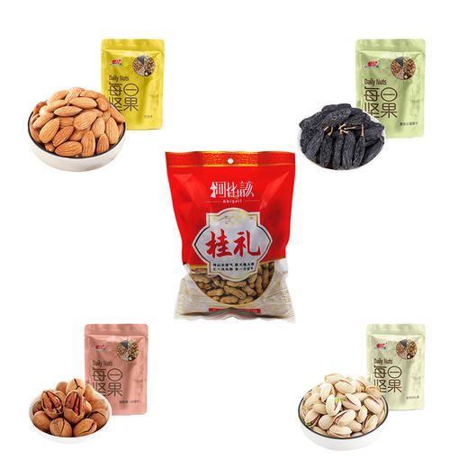 坚果礼盒879g款（（88g开心果,88g巴旦木,88g碧根果,115g葡萄干,500g咸干花生） 商品图1