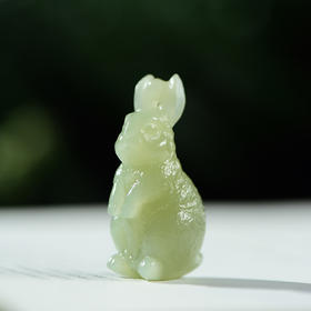 【经典】天然和田玉萌宠玉兔挂件 
