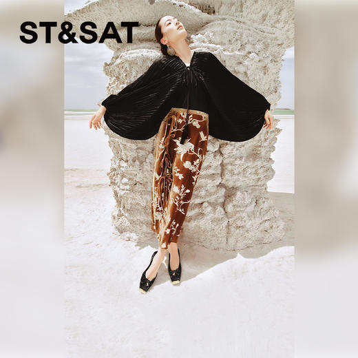 星期六金属方头新中式风平底单鞋SSC3111162 商品图2