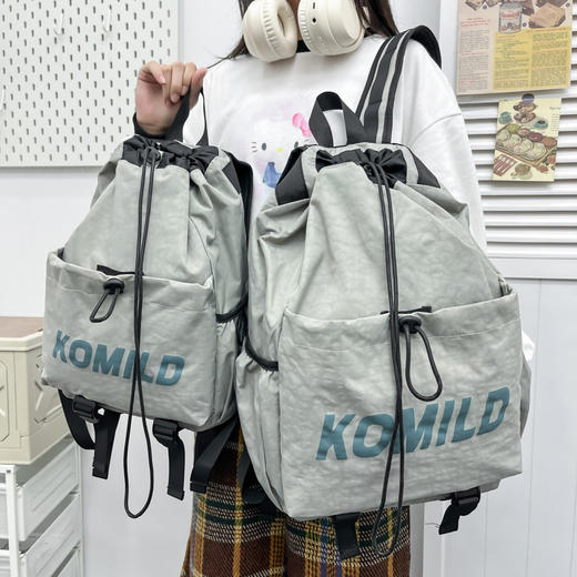 【户外运动轻便抽绳双肩包】男女款束口包登山包 大学生上课包补课包 商品图2