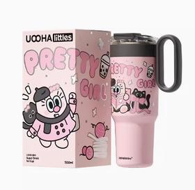 uooha巨能喝冰霸保温杯惬意午后-粉黑-1100ml
