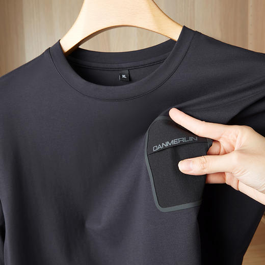 【新款DPF】大依优型大码长袖T恤圆领休闲加肥加大上衣男士胖子体恤打底 商品图1