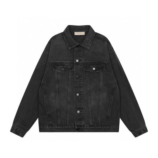 FOG FEAR OF GOD美式ESSENTIALS翻领复古黑色牛仔衣夹克外套 (Y*BG) 商品图0
