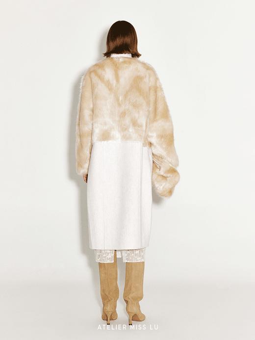 【融化雪山】仿皮草拼接长款绵羊毛大衣 商品图2