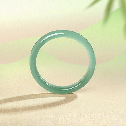 周六福油青浅青玉髓手镯宽条新中式国风送女友节日礼物 商品图4