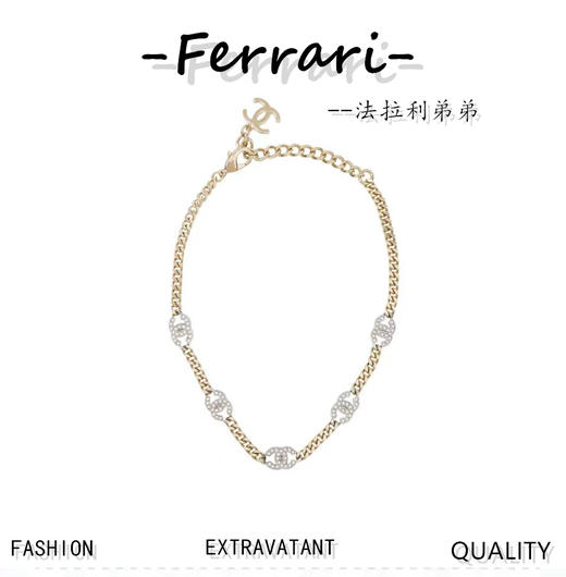 香奶奶 双色CC镶钻项链  Zp一摸一样的原单货 商品图0