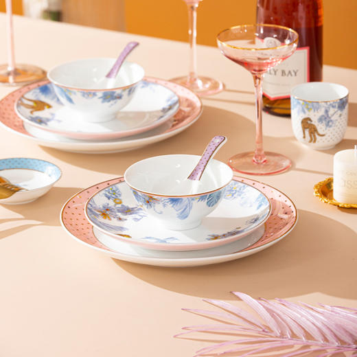 陶溪川 陶溪花园-粉色丛林二人食餐具 商品图4