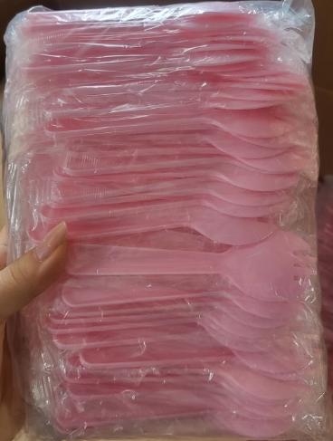 4号独包叉勺  粉色 100个*50包/箱 商品图0