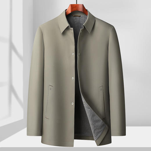 【新款DLS】大依优型大码翻领风衣夹克外套加肥加大肥佬休闲上衣男士胖子 商品图3