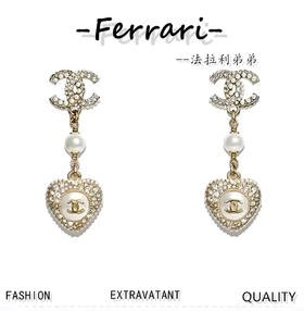 香奶奶   新款满钻爱心耳环