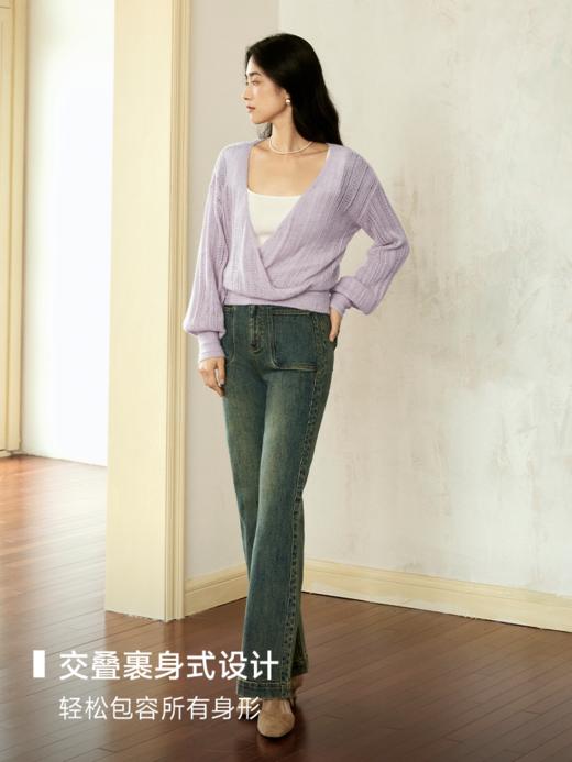 交叠裹身式正反两穿镂空毛衫FCE3WST083 商品图2