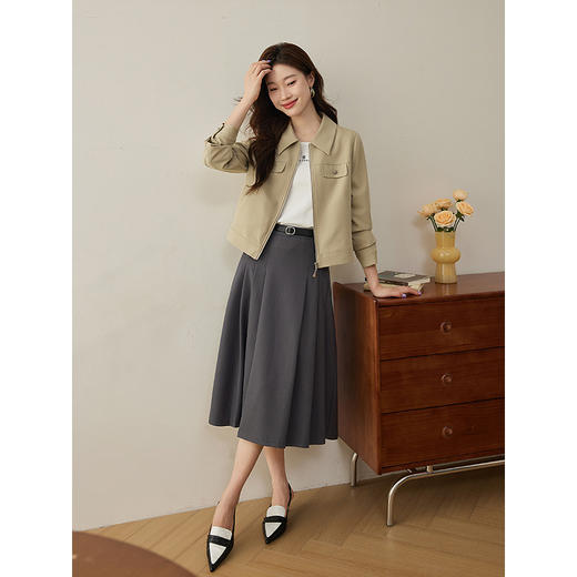 【年货节】熙世界美式工装风外套小个子2025秋装新款气质休闲短款夹克上衣 商品图4