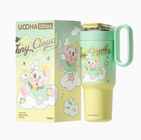 uooha巨能喝冰霸保温杯摸鱼时间-绿黄-1100m1