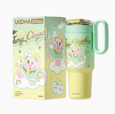 uooha巨能喝冰霸保温杯摸鱼时间-绿黄-1100m1 商品图0