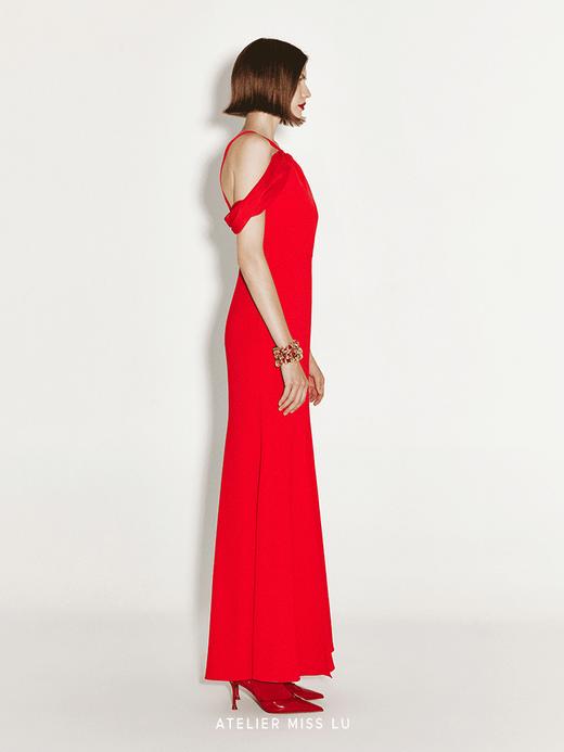 【维纳斯】透纱肩部拼接开衩鱼尾礼服长裙 商品图3
