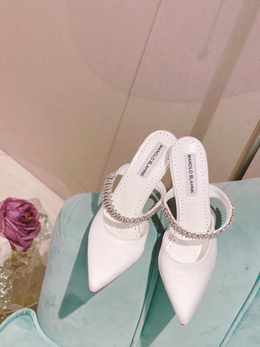 【Mano*o Blahnik】 新款 “LURUM”施华洛世奇水晶丝绸缎面穆勒鞋高跟鞋 商品图2
