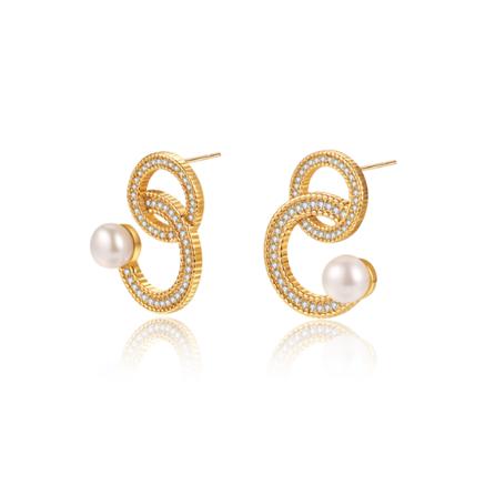 天然淡水珍珠CC耳钉  0311 FX-A-1679-240119 商品图0