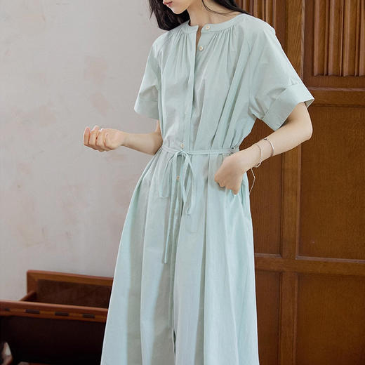 裁缝学苑AQ344中长款收腰系带短袖连衣裙纸样衬衫裙女装裙子样板 商品图2