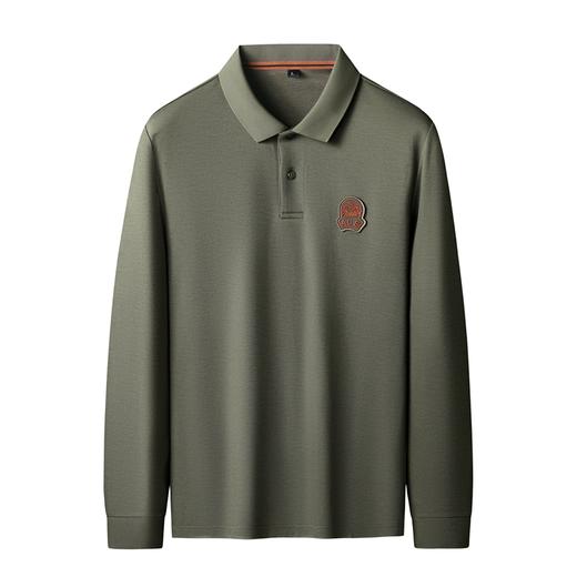 【莱赛尔】【100%棉】【新款DK】大依优型大码长袖Polo衫翻领纯棉男士加肥加大休闲大码男装宽松长袖体恤上衣 商品图4