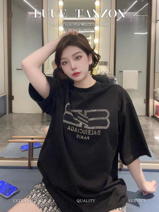 B家 23ss巴黎BB经典锁扣烫钻短袖T恤男女同款（Y*BG） 商品图2