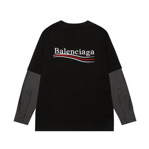 Bal 巴黎世* 假两件衬衫袖可乐刺绣长袖T恤（Y*BG） 商品图1