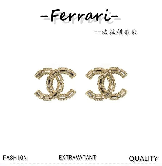 香奶奶   新款 小方钻珍珠耳钉 商品图0