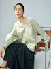 【E】稚佑||通勤风纯色V领廓形长袖衬衫-素茶 商品缩略图3