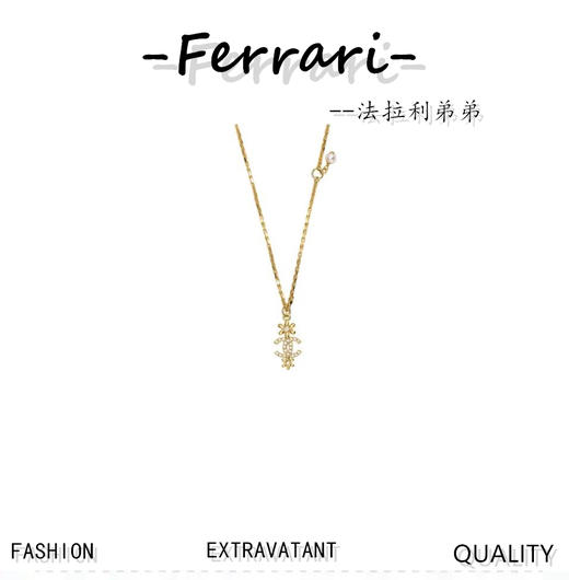 香奶奶  光面小花朵 双C满钻 链条项链 商品图0