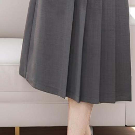 9/1奢姿大码女装2024秋季木耳领气质百褶两件套胖妹妹时尚简约套装9943930008 商品图4