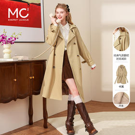 韩版英伦风双排扣长款风衣F4232690