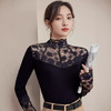 2024新款加绒加厚蕾丝半高领打底衫女春秋内搭修身长袖上衣针织衫 商品缩略图1