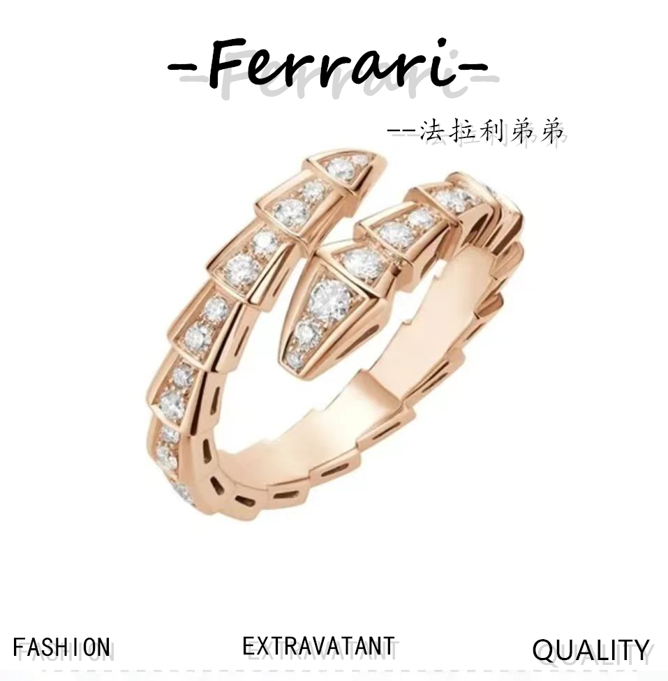 火爆Serpenti系列窄版满钻蛇形戒指 红遍半边天！