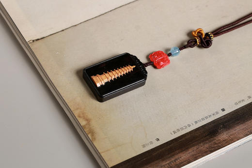 GJXJ0312°紫光檀文昌塔+朱砂挂件 商品图2