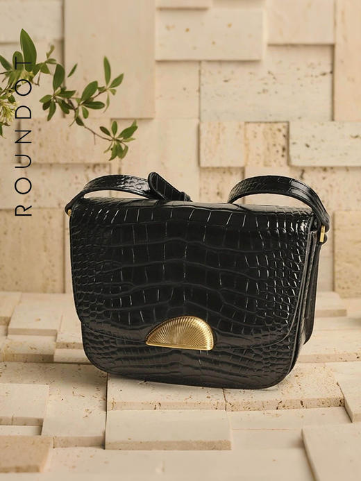 ROUNDOT/圆点时光扣系列鳄鱼纹单肩斜挎包2024新款轻奢牛皮豆腐包 商品图3