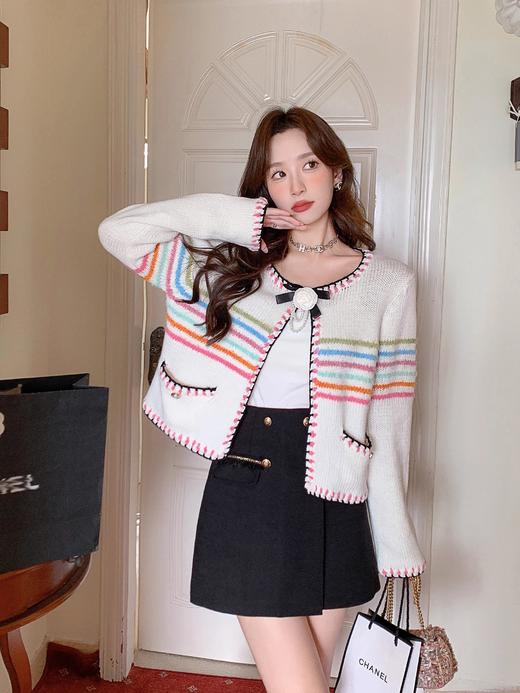 张心子【美少女学院】甜美减龄小香风针织短款外套女秋季新款开衫 U2408075 商品图3