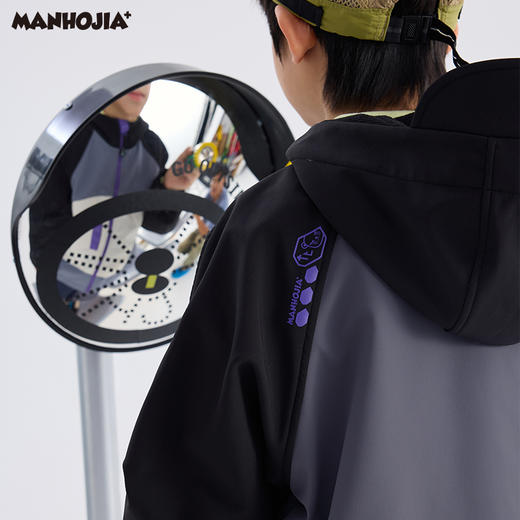 漫画家潮童装24秋冬新款户外加绒软壳户外抗风男童女童暖壳衣外套 商品图2