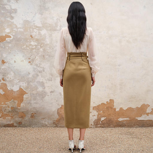 复古率性双腰头直筒开叉半裙秋冬美拉德穿搭裙子MS88SK529X30 商品图2