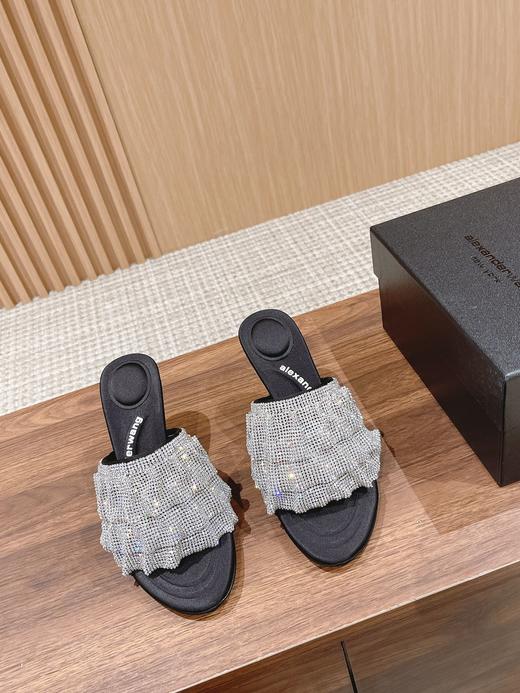 大王家 2023春夏新品水晶皱褶高跟凉鞋 商品图1