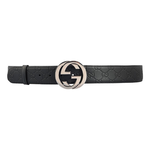 Gucci 古驰男士皮革印压双G logo真皮腰带12043 商品图3