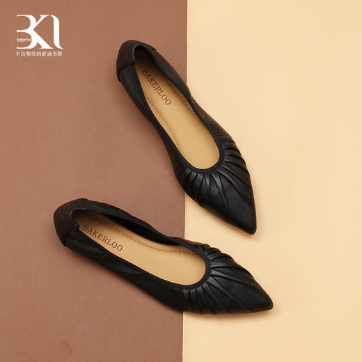 BAKERLOO羊皮尖头舒适平底单鞋 商品图4