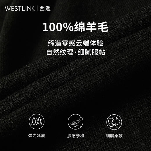 100%羊毛大圆领长袖毛衣女秋季打底轻薄保暖内搭上衣SS140278 商品图2