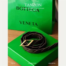 复古潮流BV春夏新款编织头层牛皮腰带皮带！